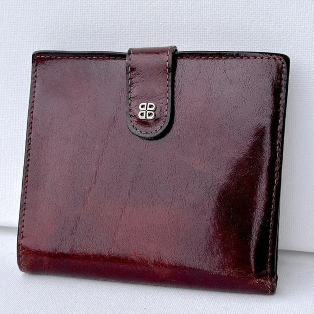 Bosca Bi-fold Wallet/ Red Hand stained hide